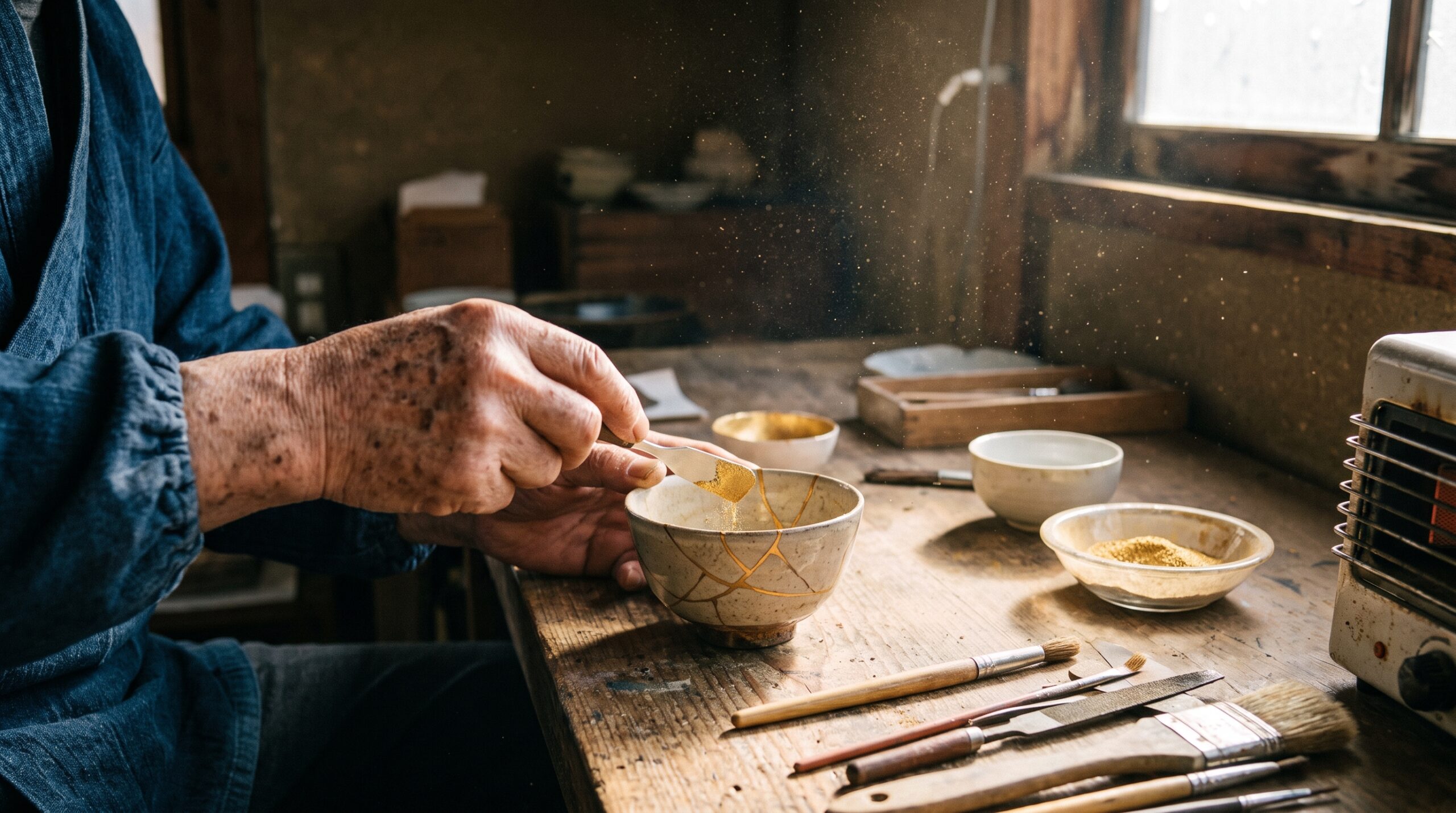 Kintsugi Master’s Hands Desktop Wallpaper